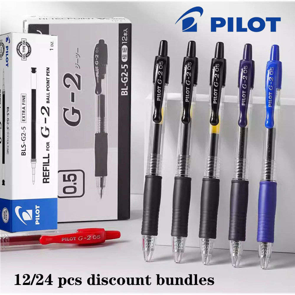 Pilot Pen G2 - 12/24-teiliges Original-PILOT-Gelstift-Set BL-G2, schnell trocknende Tinte,