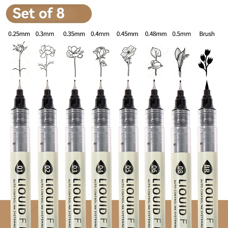 Copic Marker Sketch - 12 Tibs Schwarze Stifte Feine Linien