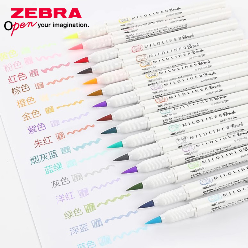 Zebra Pen Mildliner - Japan Zebra Double-Ended Marker Pinsel Stift
