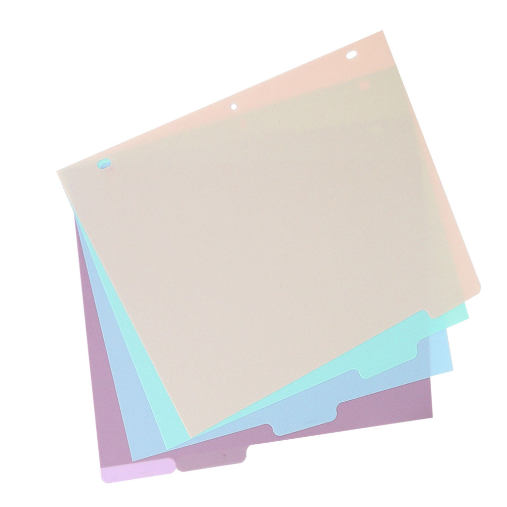 Tab Divider A4 - 1 Set mattierte PP-A4-Ordner-Trennblätter, farbcodierte Registerblätter
