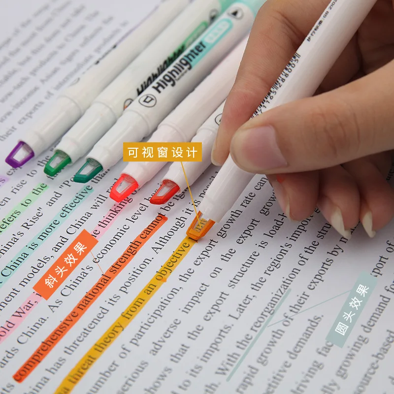 Stabilo Marker Boss - 6 Farben/Set einzigartige Fensters pitze Text