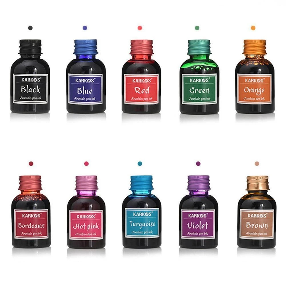 Fountain Pen Bottled Ink - Füllfederhalter-Tintenflasche, 30 ml/Tinten-Sac-Set, wasserlösliche bunte austauschbare