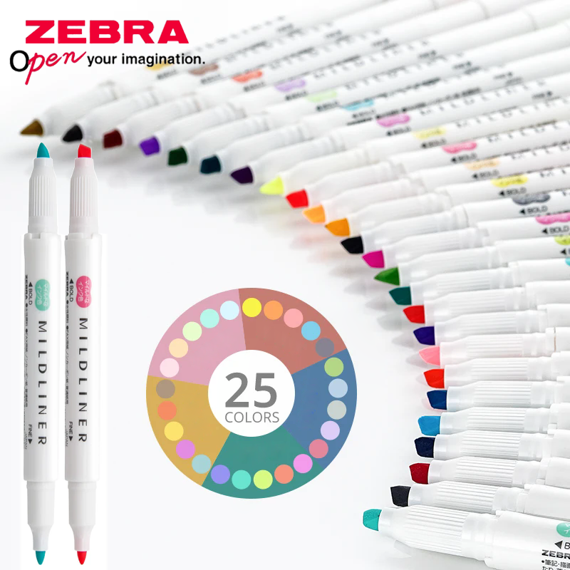 25 Farben Japan ZEBRA Mildline – Zebra Pen Mildliner Bewertung und Preis