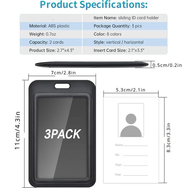 3-teiliger robuster Ausweishal – Index Card Holder Bewertung und Preis